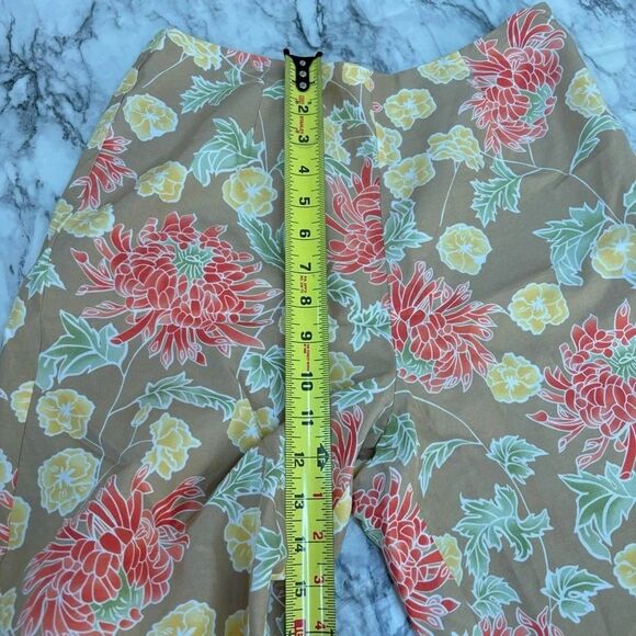 Worthington Vintage Silk Cotton Blend Floral Print 90s retro Pants size 4 - Picture 4 of 6